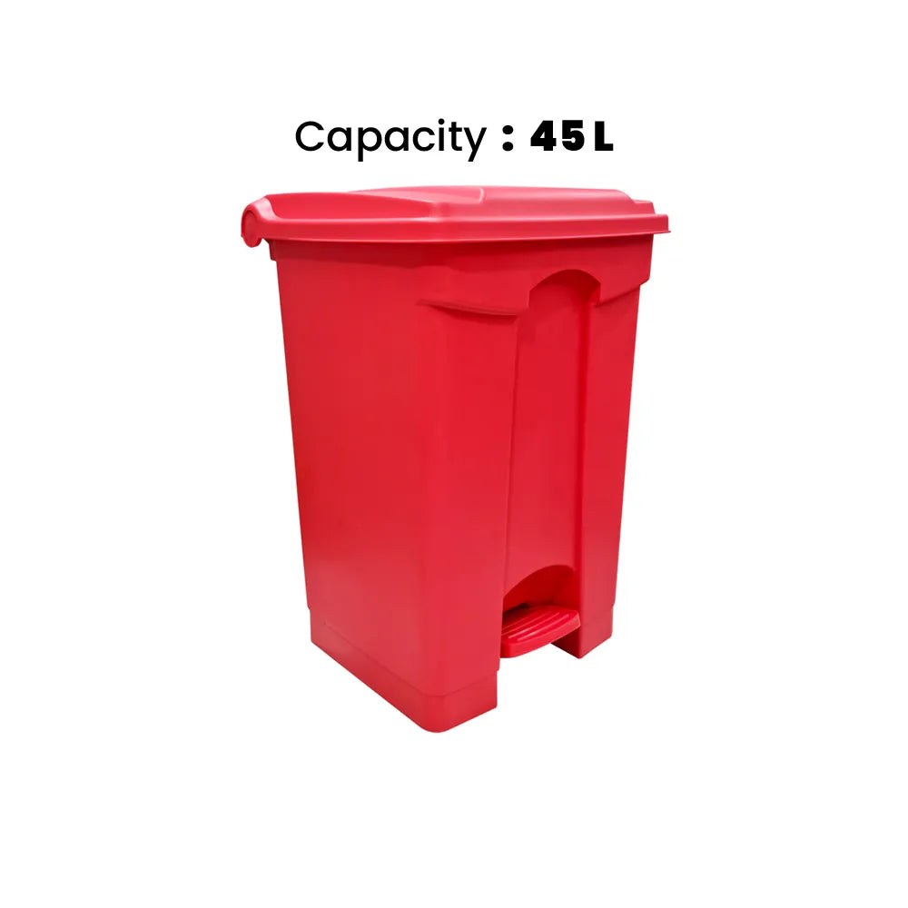 THS AF07331 Red Garbage Pedal Bin 45L