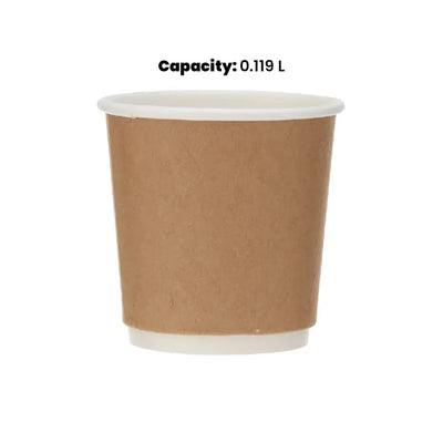 hotpack kraft double wall paper cup 119 ml 1000 pcs