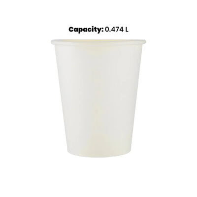 hotpack singie wall white paper cup 474 ml 1000 pcs