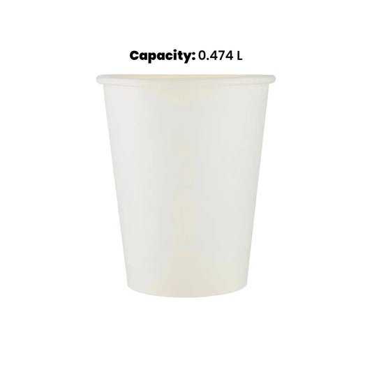 hotpack singie wall white paper cup 474 ml 1000 pcs