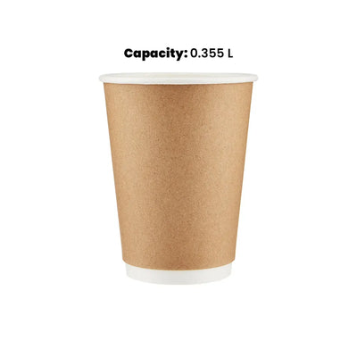 hotpack kraft double wall paper cup 355 ml 500 pcs