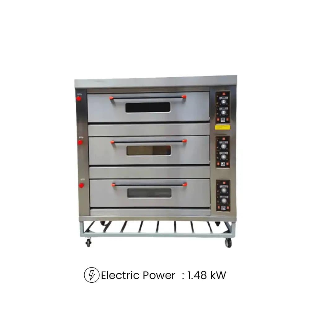 capinox gdo 39l tripple deck gas oven stainless steel 176 3 x 96 x 184 cm capacity 3 layers 9 trays