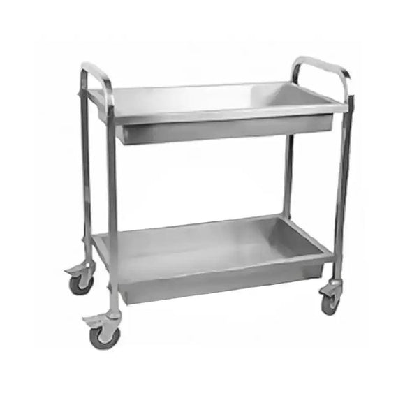 THS 101502 2 Tier Round Tube Collecting Service Trolley, 85 x 45 x 90 cm - HorecaStore