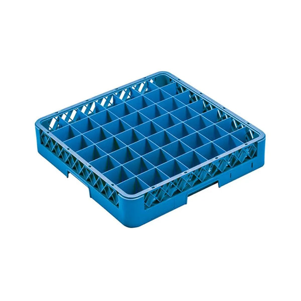 Chef360 Blue 49 Compartment Plastic Glass Rack, 50 x 50 x 10 cm