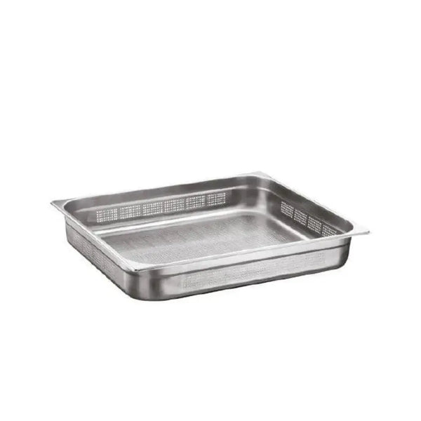 Chef360 USA 18/10 Stainless Steel Perforated GN Pan 2/1 10 cm Deep