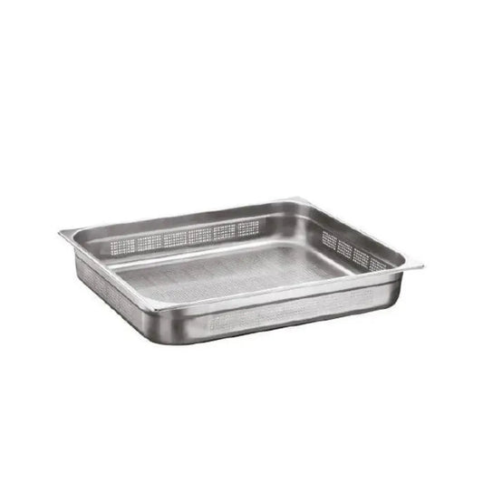 Chef360 USA 18/10 Stainless Steel Perforated GN Pan 2/1 6.5 cm Deep