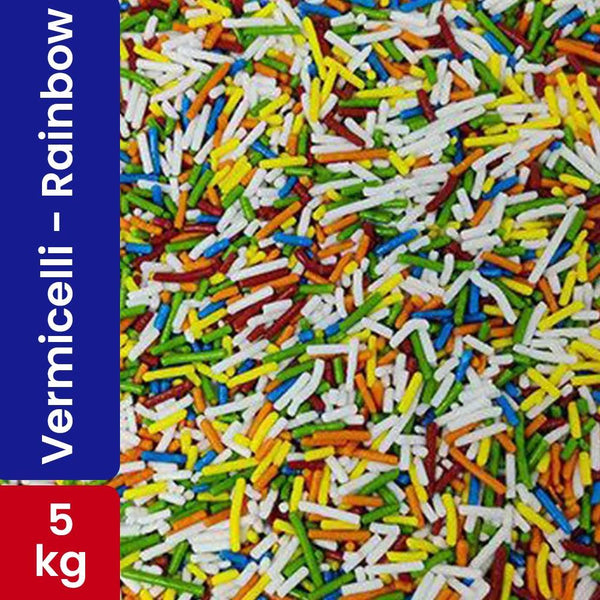 Choco Lake Compound Vermicelli Rainbow / Sprinkles 5 KG   HorecaStore