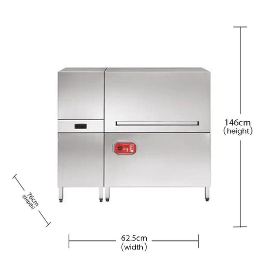 Comenda AC2 Electric Conveyor Dishwasher With Heated Dryer Rack, Power 15.23 KW, 120 X 80 X 160 cm - HorecaStore