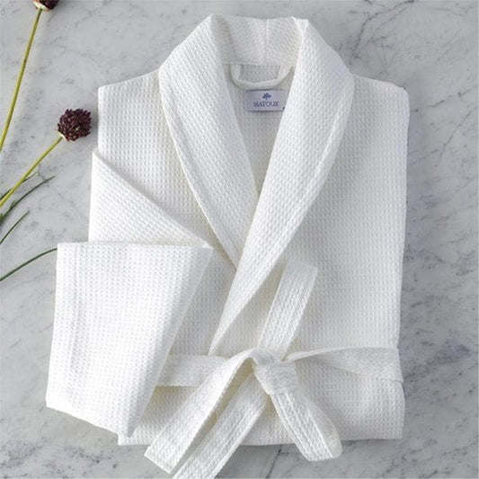 Comfort Hotel Waffle Bathrobe 250 GSM, 100% Cotton, Super Soft, Highly Absorbent Bathrobe L 130 cm