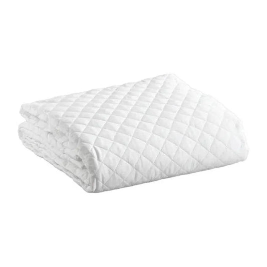 Comfort Quilted Mattress Protector Single 100 % Cotton,100 x 200 + 30 cm,  Breathable, Soft, Noiseless Fitted, Diamond Pattern