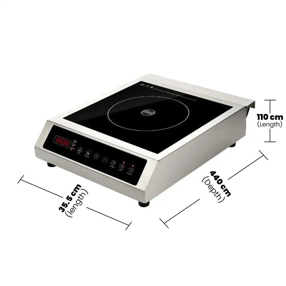 THS ALP-DC34 Commercial Induction Cooker 3.5 kW, Single Phase, 44 x 35.5 x 11 cm - HorecaStore