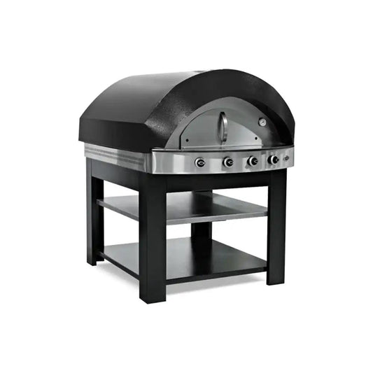 Empero PLF.PLS.D3 Gas Pizza Oven 106.2 x 103.7 x 80 cm, With AS.PLF.D3 Stank 97.7 x 82.7 x 93 cm - HorecaStore