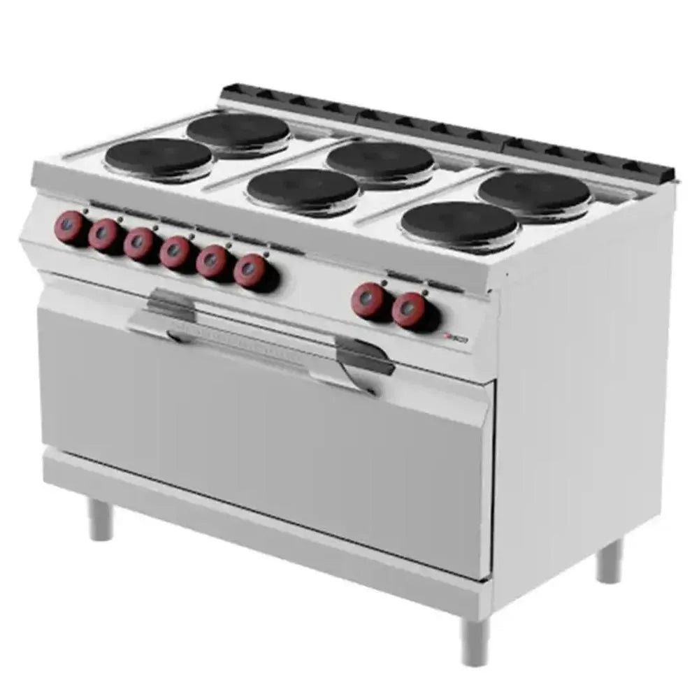 Desco PEE73MM0 Electric Range 6 Round Plates With Electric Maxi Oven 6 Switch, Power 22.8 kW