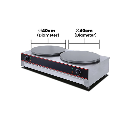 THS Electric Crepe Maker Double Plate, 3 + 3 kW, 86 x 49 x 23.5 cm