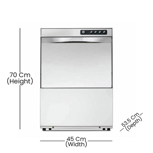 Dihr GS40 Electric Under Counter Glass Washer 480 Glasses/hr, Power 3200W, 45 X 53.5 X 70 cm - HorecaStore