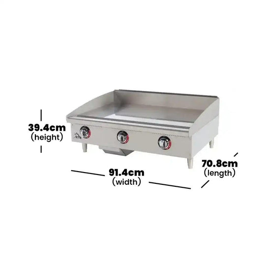 star manufacturing usa 536tgf gas countertop griddle modulating thermostat stainless steel 91 4 x 70 8 x 39 4 cm 3 knobs control