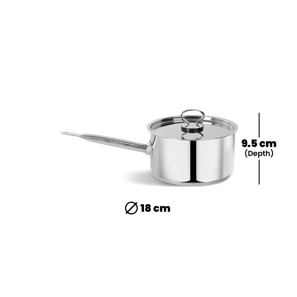 Pradeep Domestic Sauce Pan With Stainless Steel Design Lid, 2.3 Liter - HorecaStore