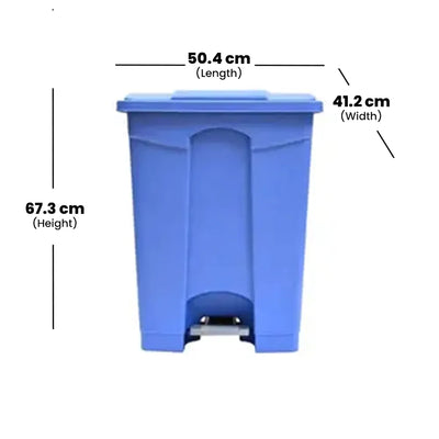 THS AF07319 Blue Garbage Pedal Bin 68L