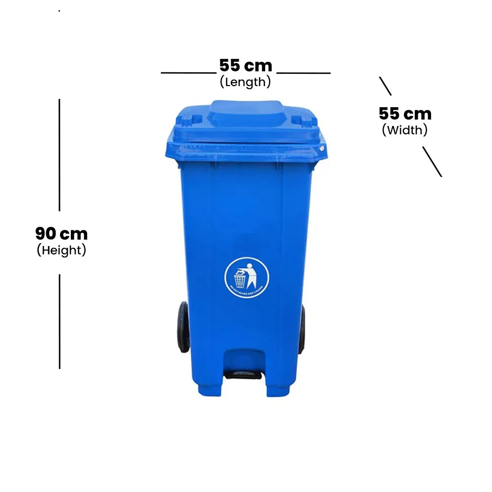 THS AF07302A Blue Garbage Pedal Bin 120L