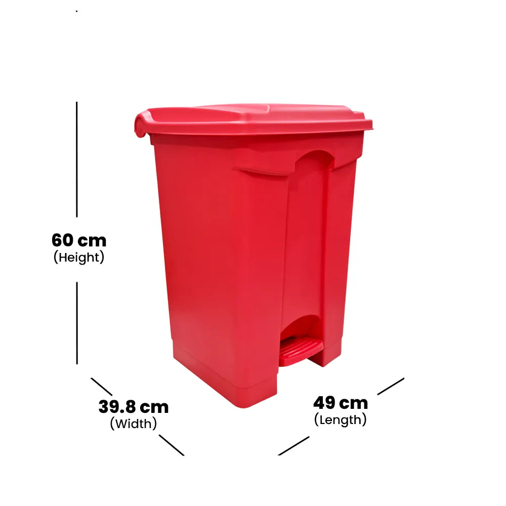 THS AF07331 Red Garbage Pedal Bin 45L