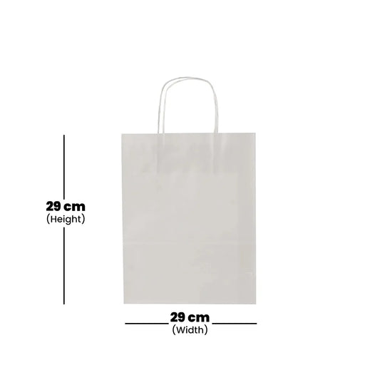 hotpack white paper bag with a twisted handle 29 x 15 x 29 cm 250 pcs