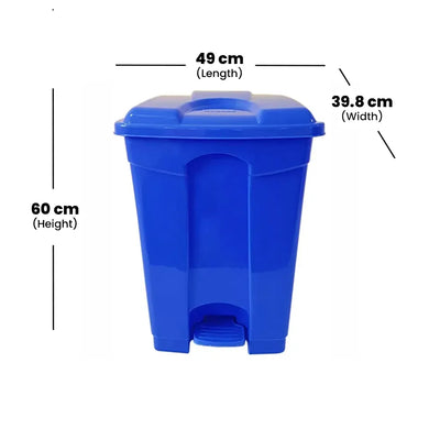 THS AF07331 Blue Garbage Pedal Bin 45L