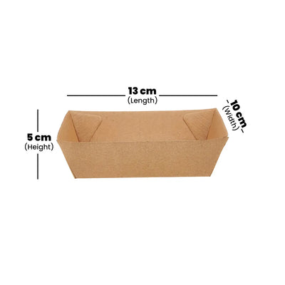 hotpack kraft flute boat tray 13 x 10 x 5 cm 500 pcs