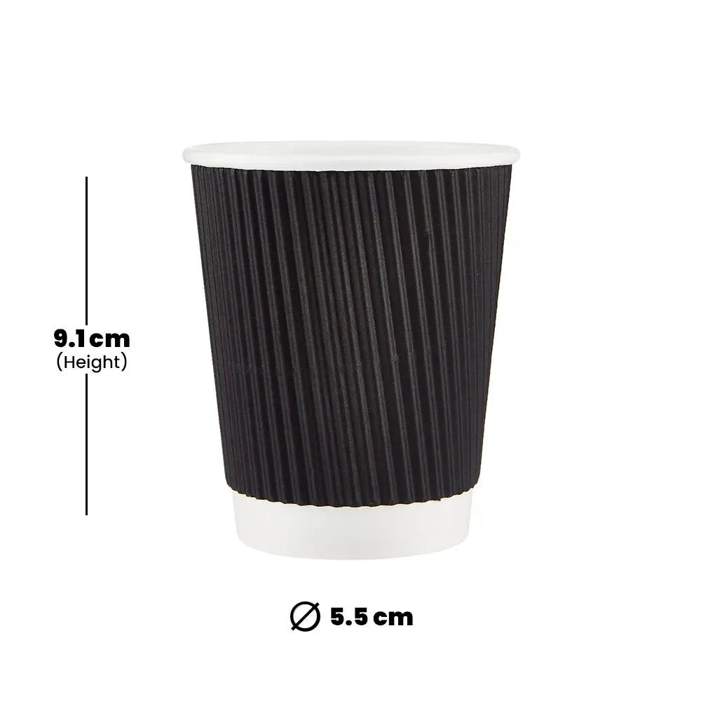 hotpack black ripple paper cup 237 ml 500 pcs