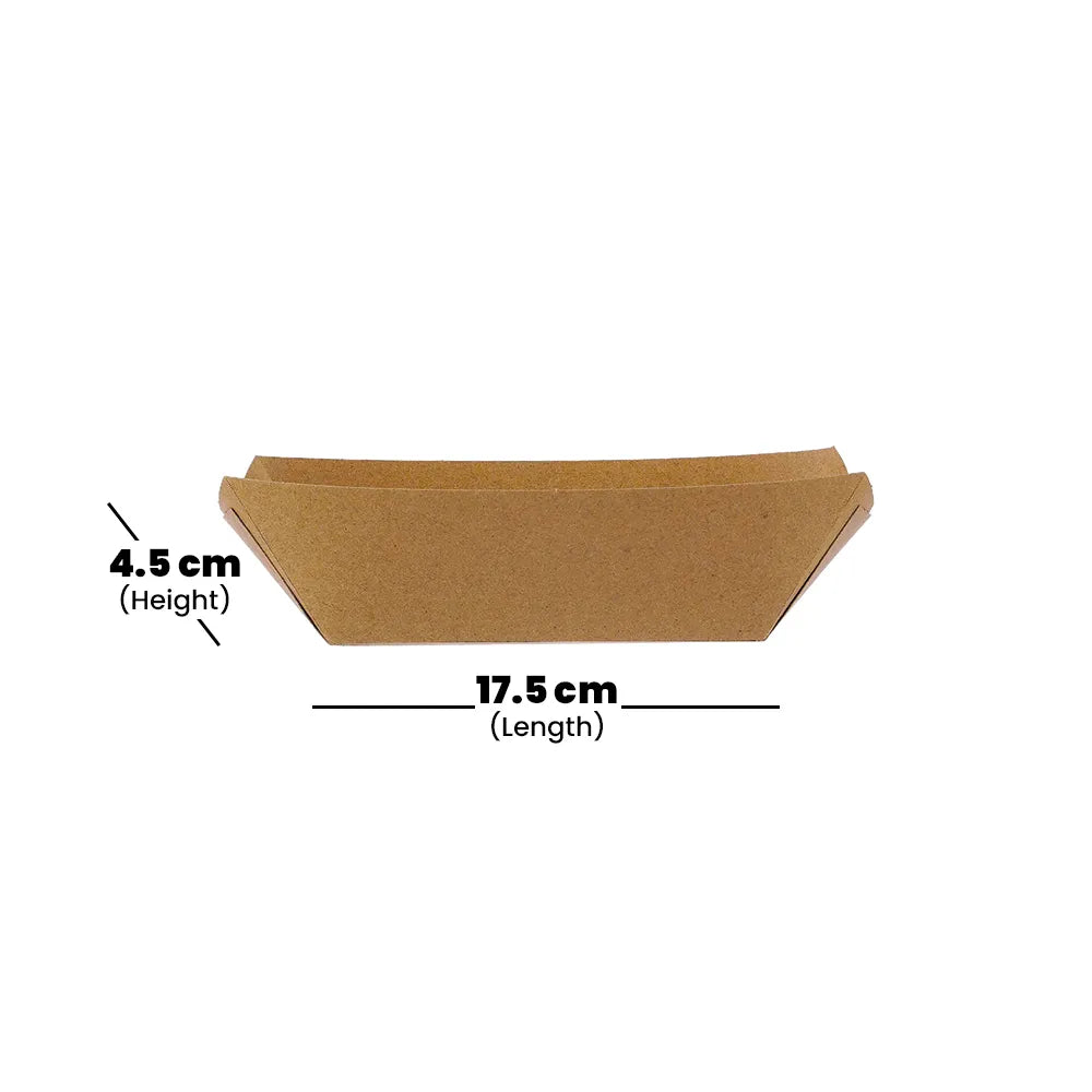 hotpack kraft boat paper tray small 12 x 9 x 5 cm 700 pcs