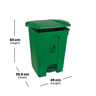 THS AF07331 Green Garbage Pedal Bin 45L