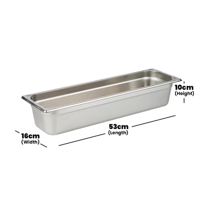 Viraj Stainless Steel GN 2/4 Pan, Height 10cm