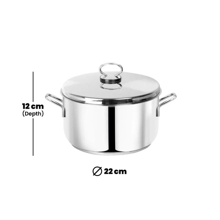 Pradeep Cookpot With Stainless Steel Dome Lid Plain, 4.3 Liter - HorecaStore