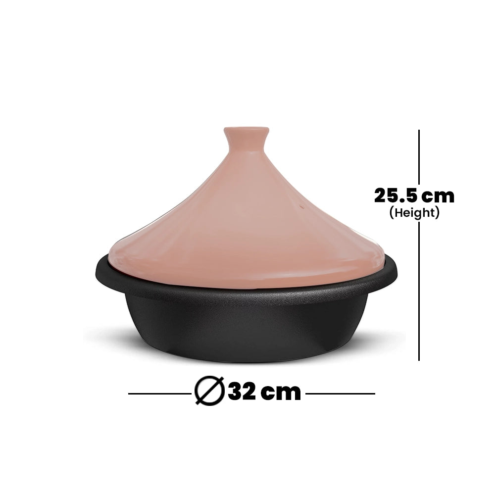 THS Ceramic Tajine Moka 3000cc Black