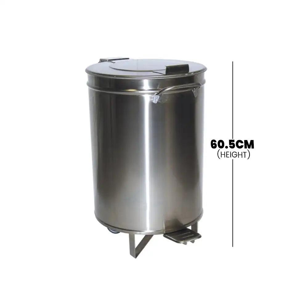 Inox Piave IP0005 Waste Bin With Pedal Opening Lid, Capacity 75 L, 60.5 x 45 cm - HorecaStore