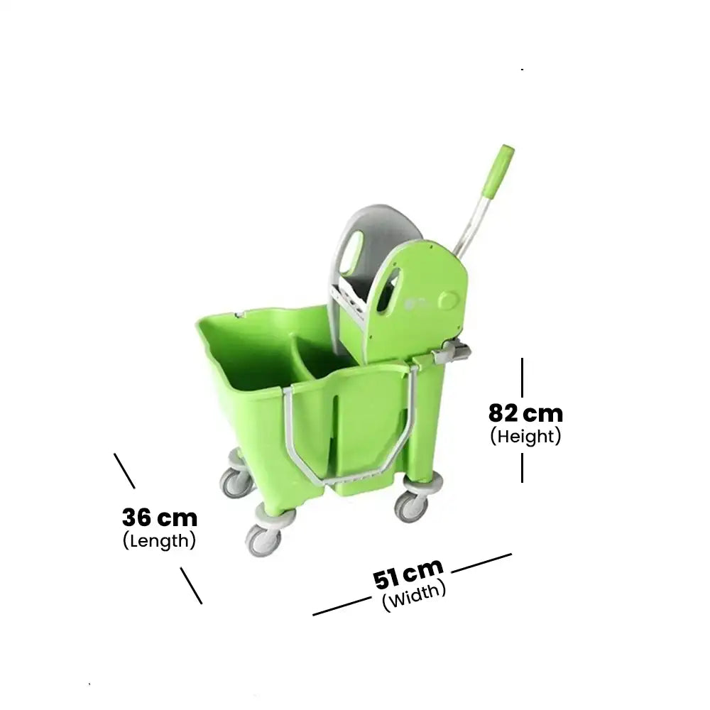 THS RSMV30 Green Double Mop Bucket Trolley 18L + 12L