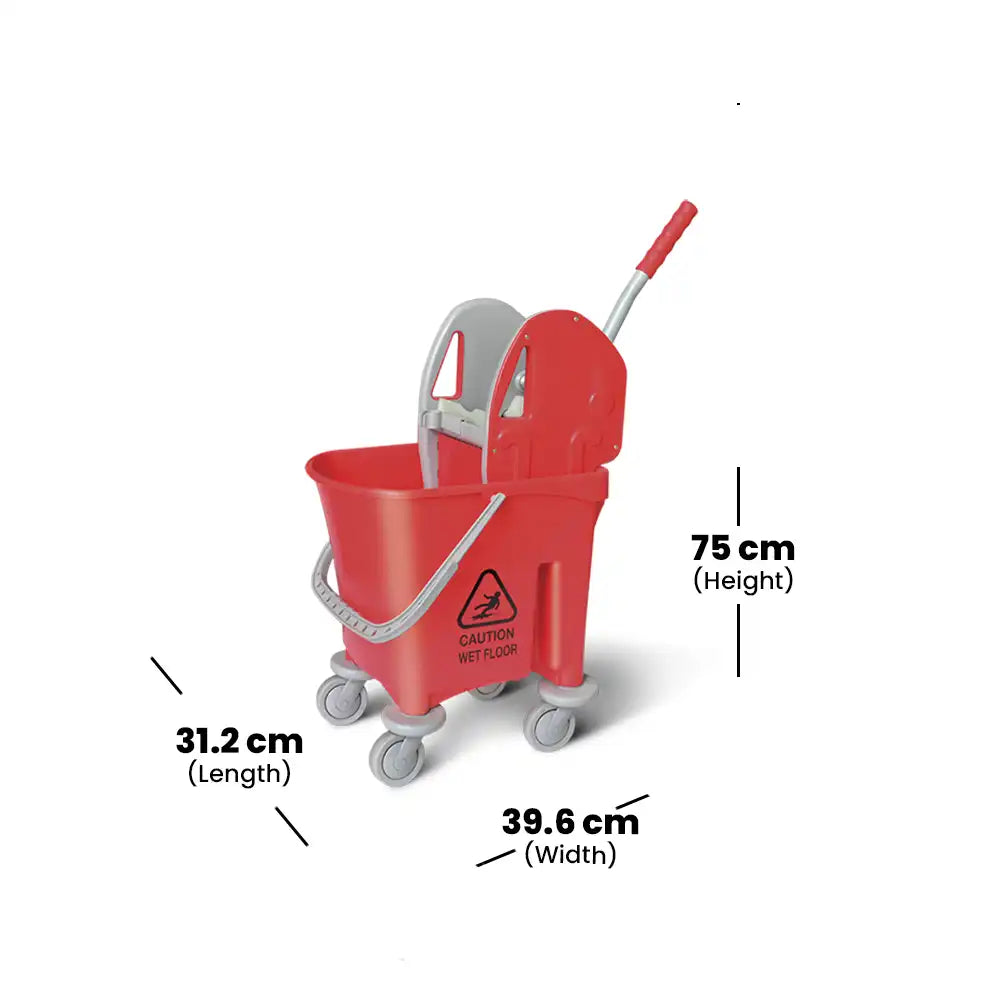 THS AZ1032 Red Single Mop Bucket Trolley 22L