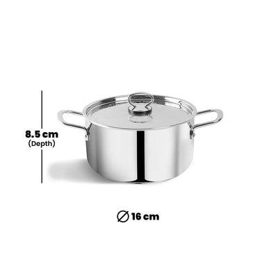 Pradeep Domestic Cookpot With Stainless Steel Design Lid, 1.7 Liter - HorecaStore