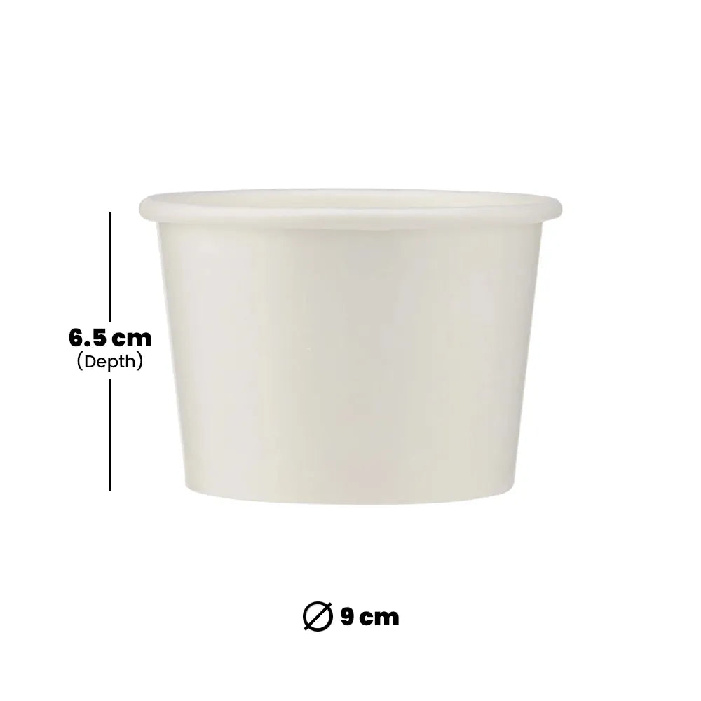 hotpack white ice cream paper bowl 250 mi 1000 pcs