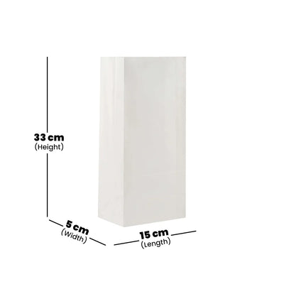 hotpack square bottom white paper bag 15 x 5 x 33 cm 1000 pcs