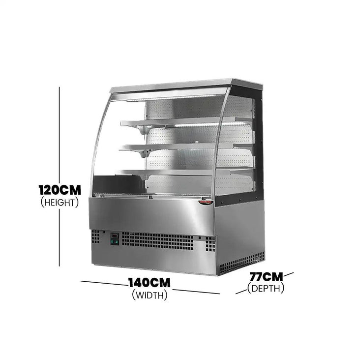 Tecnodom EVO 120VCG PVC Coated Ventilated Pastry Counter with Sliding Doors 1340 W, 120 x 77 x 140 cm - HorecaStore