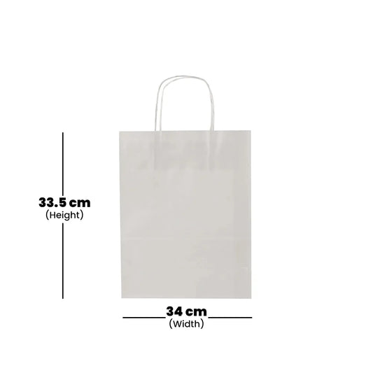 hotpack white paper bag with a twisted handle 34 x 18 x 34 cm 250 pcs