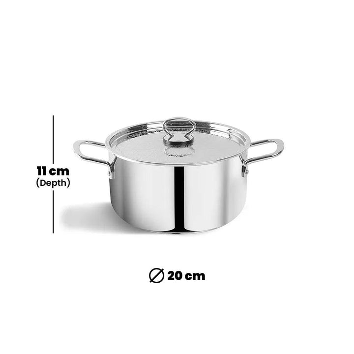 Pradeep Domestic Cookpot With Stainless Steel Design Lid, 3.3 Liter - HorecaStore