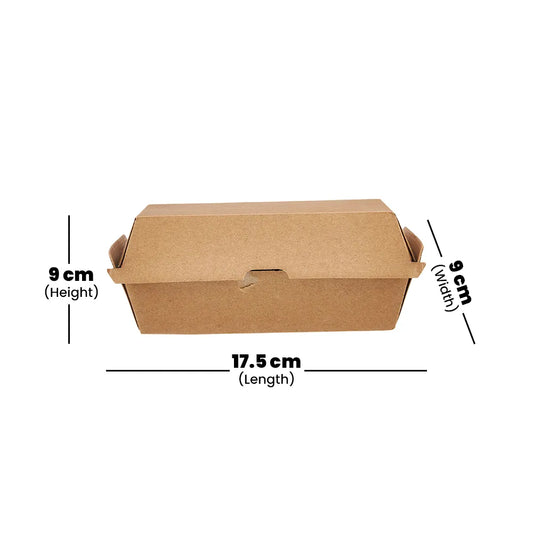 hotpack kraft flute medium snack box 175 x 9 x 9 cm 200 pcs