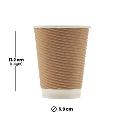 hotpack kraft round ripple paper cup 355 ml 500 pcs