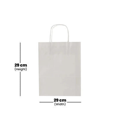 hotpack white paper bag with a flat handie 29 x 15 x 29 cm 250 pcs