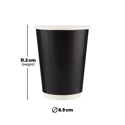 hotpack black double wall paper cup 355 ml 500 pcs