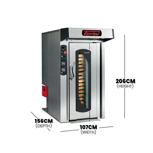 Forni Forini Small Electrical Rack Oven 34.5 kW, 400V / 50Hz / 3 Phase, 107 x 156 x 206 cm - HorecaStore