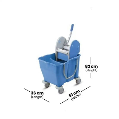 THS RSMV30 Blue Double Mop Bucket Trolley 18L + 12L