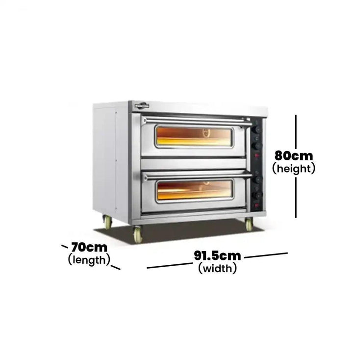 capinox wfc 202d stainless steel electric oven with infrared heating mechanism large scale visual glass 2 layers and 2 trays electric power 8 8 kw 91 5 x 70 x 80 cm