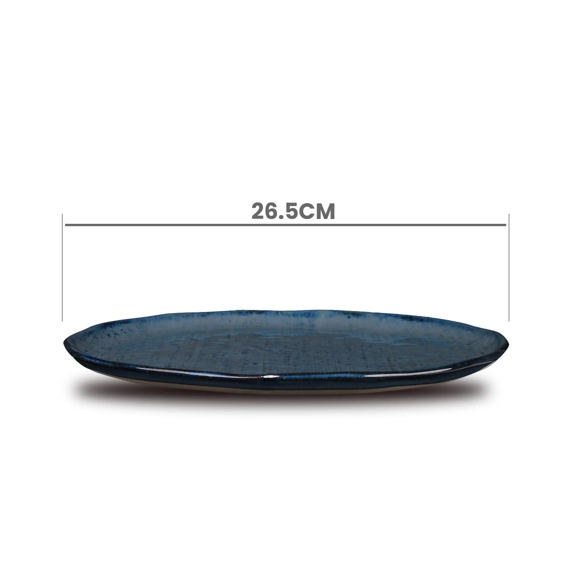 Don Bellini Craftstone 10.4"/26.5cm Blue Round Porcelain Plate - HorecaStore